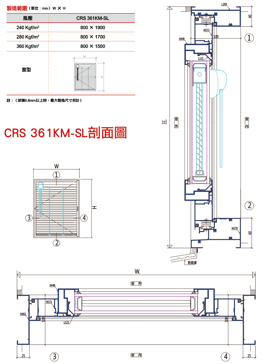 CRS361KM-SL剖面圖